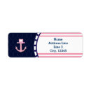 Search for pink nautical baby shower return address labels Girls