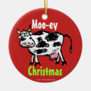Search for funny cow christmas tree decorations Moo