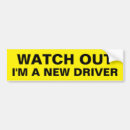 Search for warning bumper stickers New driver