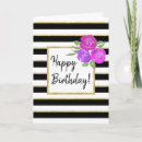 Search for black and gold and white birthday cards Floral