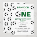 Search for soccer 1st birthday invitations Green
