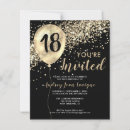 Search for 18th balloons birthday invitations Black