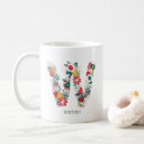 Search for monogram letter w mugs Botanical