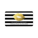 Search for gold lips return address labels Cosmetologist