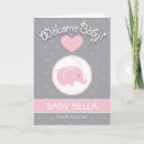 Search for elephant baby congratulations cards Pink