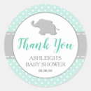 Search for mint green baby shower stickers Elephant