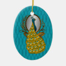 Search for peacock christmas tree decorations Gold