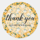 Search for yellow flowers thank you stickers Elegant