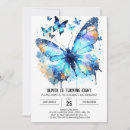 Search for blue butterfly birthday invitations Boy