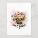 Search for pug stamp postcards Watercolor