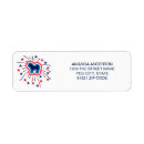 Search for red white and blue return address labels 4th of july