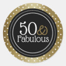 Search for black gold polka dots stickers 50th birthday