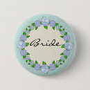 Search for blue floral wedding badges Bride