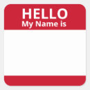 Search for red name stickers Hello my name is