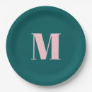 Search for teal paper plates Monogrammed