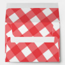 Search for red white gingham envelopes Chequered