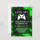 Search for game truck birthday invitations Green