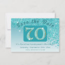 Search for 70th birthday save the dates Glitter