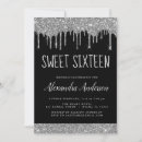 Search for black silver sweet 16 invitations Modern