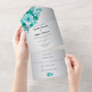 Search for aqua and silver wedding invitations Floral
