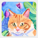 Search for orange cat stickers Watercolor