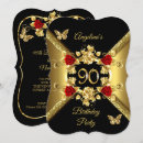 Search for red 90th birthday invitations Gold