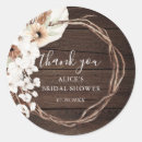 Search for wood bridal shower stickers Thank you