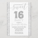 Search for stripes sweet 16 invitations Elegant
