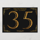 Search for black gold 35th birthday invitations Party