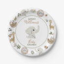 Search for gender neutral baby elephant plates Safari animals