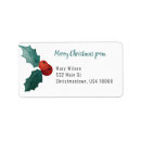 Search for holly leaves return address labels Traditional