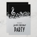 Search for black white music notes invitations Musician