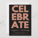 Search for black and rose gold invitations Milestone