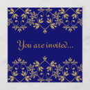 Search for royal blue anniversary party invitations Damask
