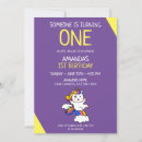 Search for girly 1st birthday invitations Purple