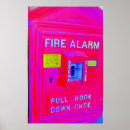 Search for fire alarm posters Red