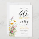 Search for floral 40th birthday invitations Feminine