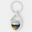 Search for sunset on lake key rings Mountain