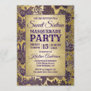 Search for purple gold sweet 16 invitations Trendy