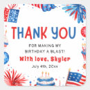 Search for red white blue thank you stickers 4th of july
