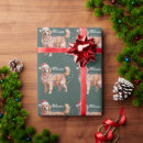Search for golden retriever christmas wrapping paper Santa