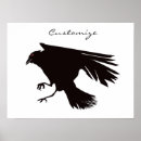 Search for black raven flying art Corvid
