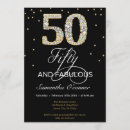 Search for diamond 50th birthday invitations Gold glitter