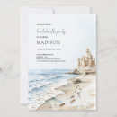 Search for castle at night invitations Blue