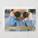 Search for single photo christmas cards Gold foil
