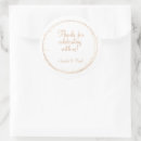 Search for thanks for celebrating with us wedding stickers Gold