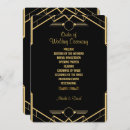 Search for art deco wedding programmes Black and gold