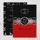 Search for red silver 25th anniversary invitations Black