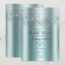 Search for teal silver bridal shower invitations Glam