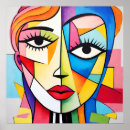 Search for abstract woman face posters Red